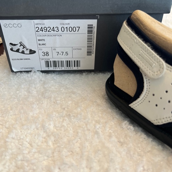 Ecco Women's Black and White Bluma Sandals - Picture 7 of 8